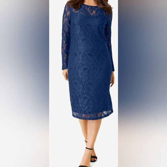 Jessica London Navy Lace Dress 28W - Picture 2 of 7